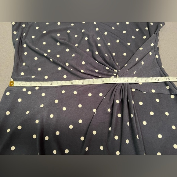 Banana Republic Sheath Dress Dark Blue & White Polka Dots Sze MP - Picture 11 of 13